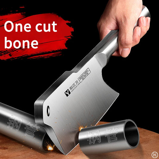 All steel bone cutting specialized knife for household use, thickened bone cutting tool for kitchen butcher,commercial axe knife