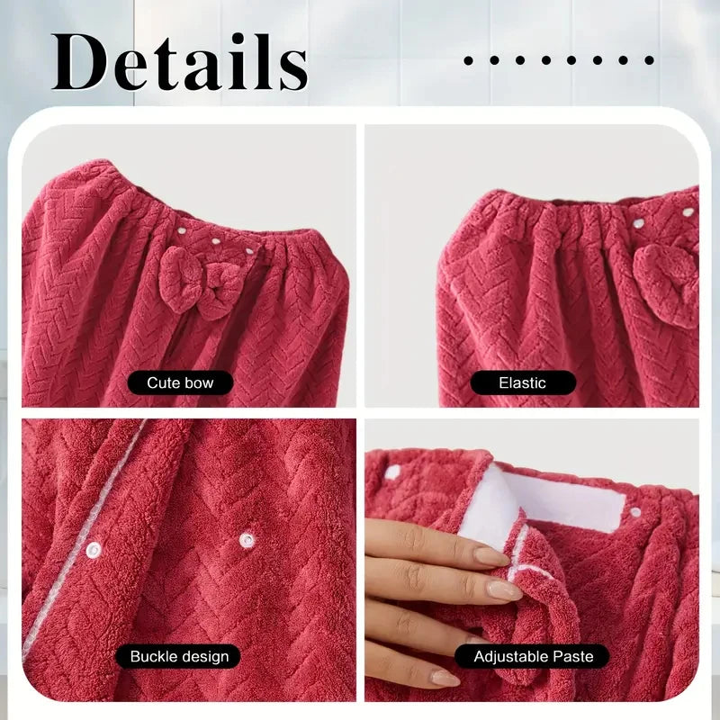 Wheat Ear Bath Towel Set, Including 1 Dry Hair Cap and 1 Bath Skirt,  Soft and Absorbent, A Great  Match for The Bathroom