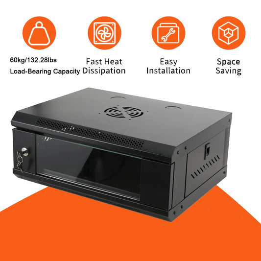 Wall Mount Network Server Cabinet Enclosure With Lock Door
