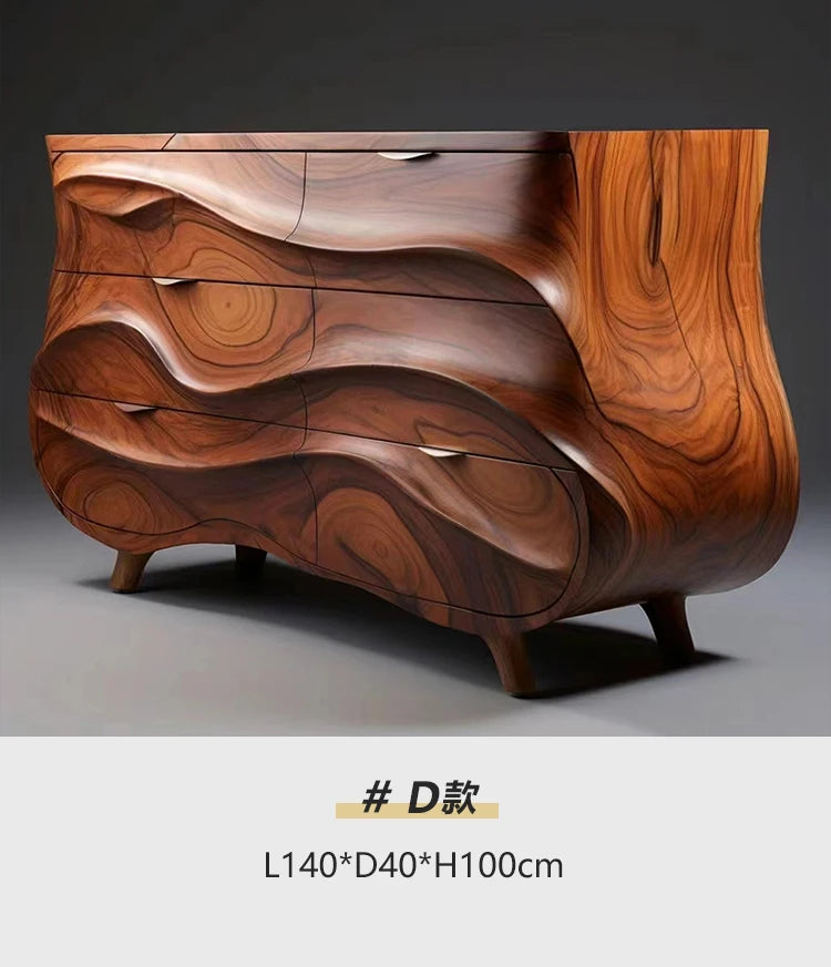 hh Medieval solid wood porch cabinet designer creative locker walnut high-end side cabinet