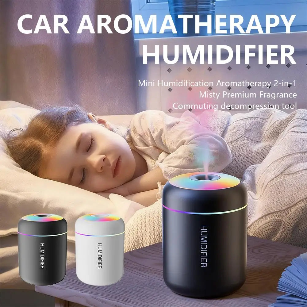 Mini Humidifier Humidification 7-color Breathing Ambient Light Aroma Diffuser Essential Oil Purifier Mist For Car Home Bedroom