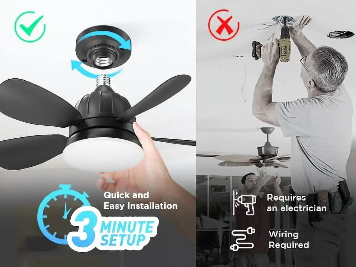 Retome Ceiling Fan Light With Dimmable LED Bulb Remote