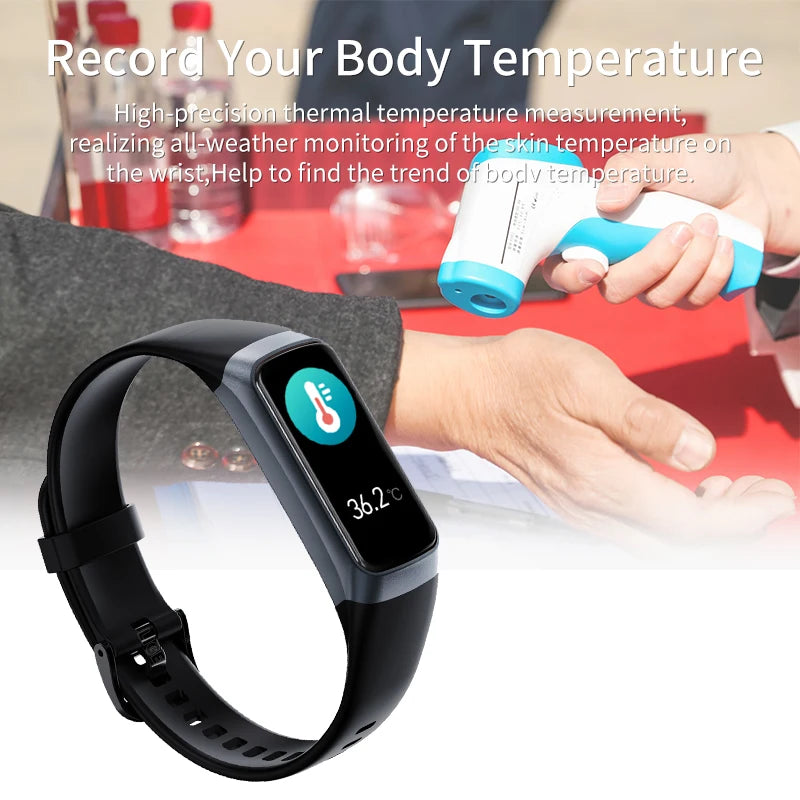 LIGE Amoled Smart Watch Band Women Heart Rate Blood Waterproof Fitness Tracker