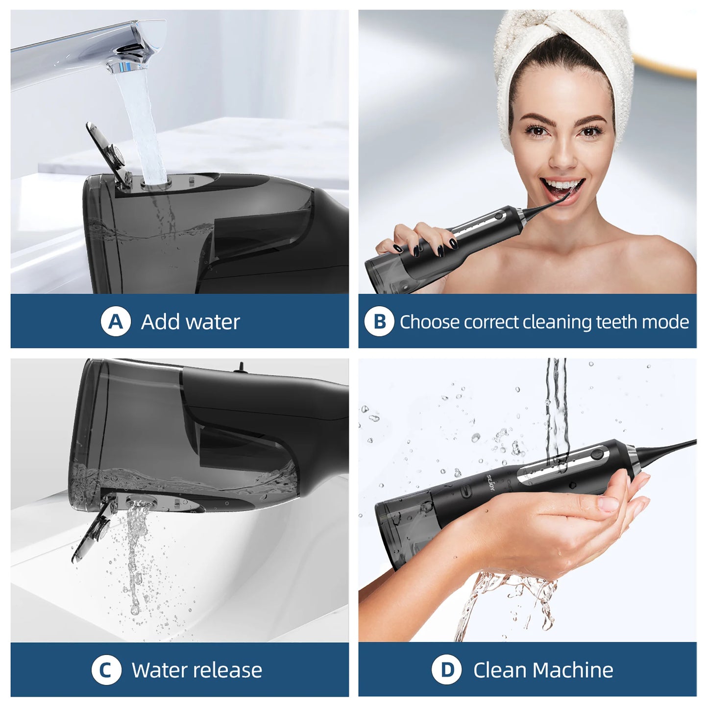 Sejoy Water Flosser Irrigator for Teeth Whitening Tool