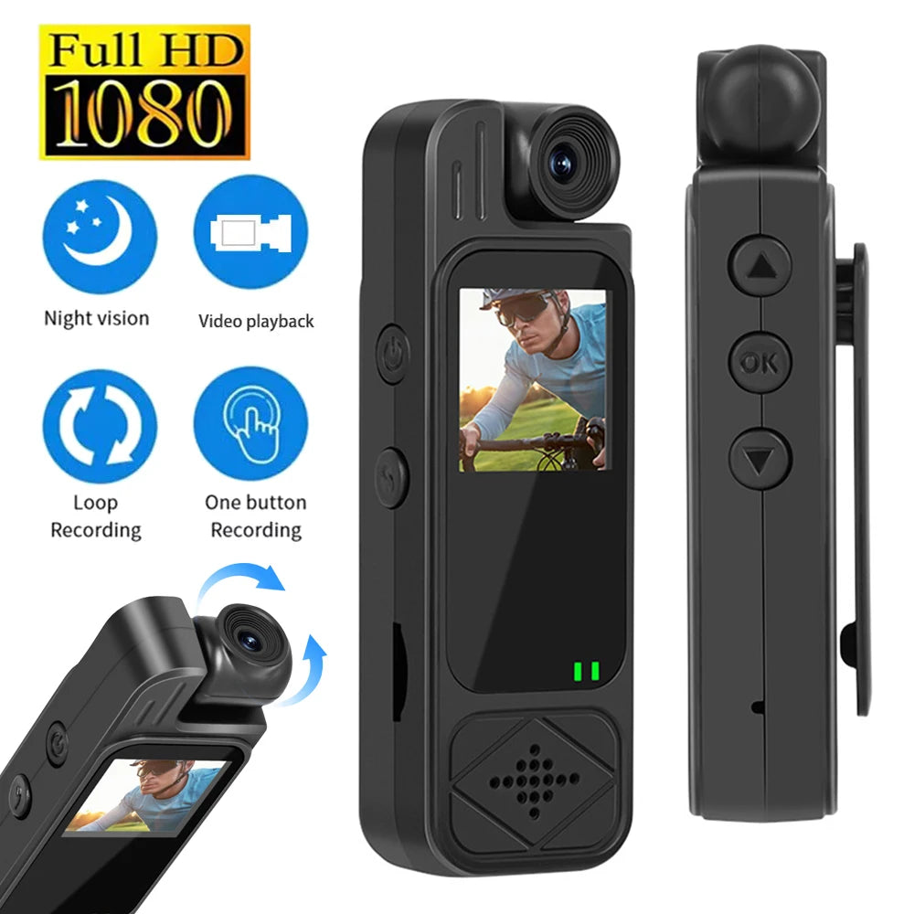 2026 Portable HD 1080P Mini Camera Digital Video Recorder Worn Police Small Body Cam Infrared Night Vision Sports DV Camcorders