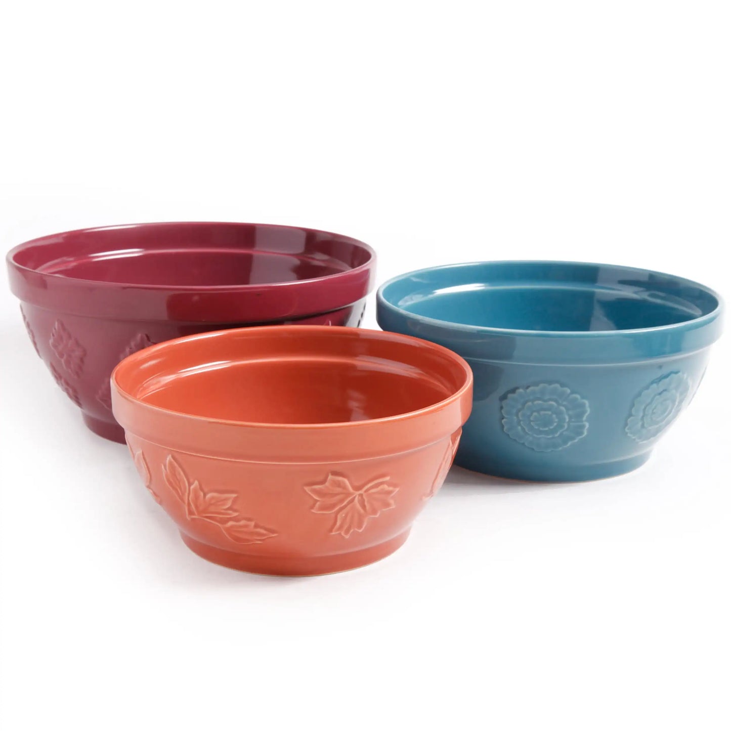 Ceramic Mixing Bowl Set with Three Different Sizes for Kitchen Use