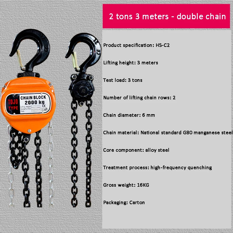 1tons -3 tons small lifting inverted chain Hand lever hoist hand hoist crane manual hand plate tensioner