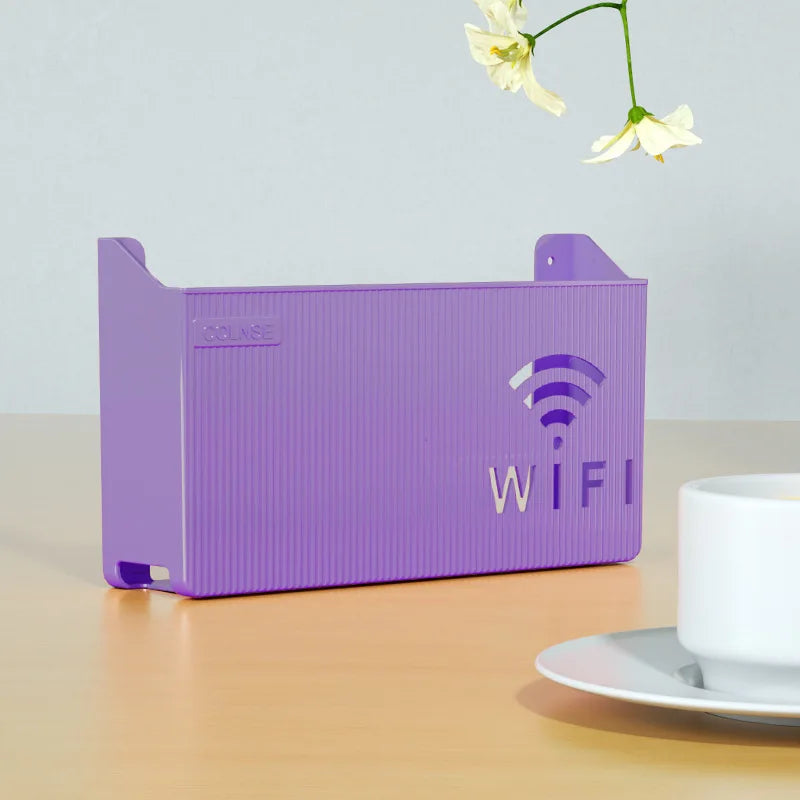 1PC Wall Hanging Wireless Wifi Router Shelf Storage Box ABS Plastic Organizer Box Cable Power Bracket Organizer Box Home Decor