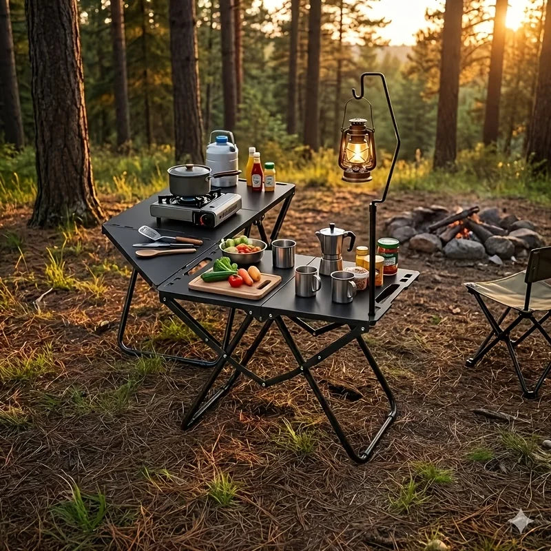Portable Folding Table - Lightweight with Foldable & Detachable Legs - Compact Suitable for Camping, Picnic, BBQ, Hiking, Beach