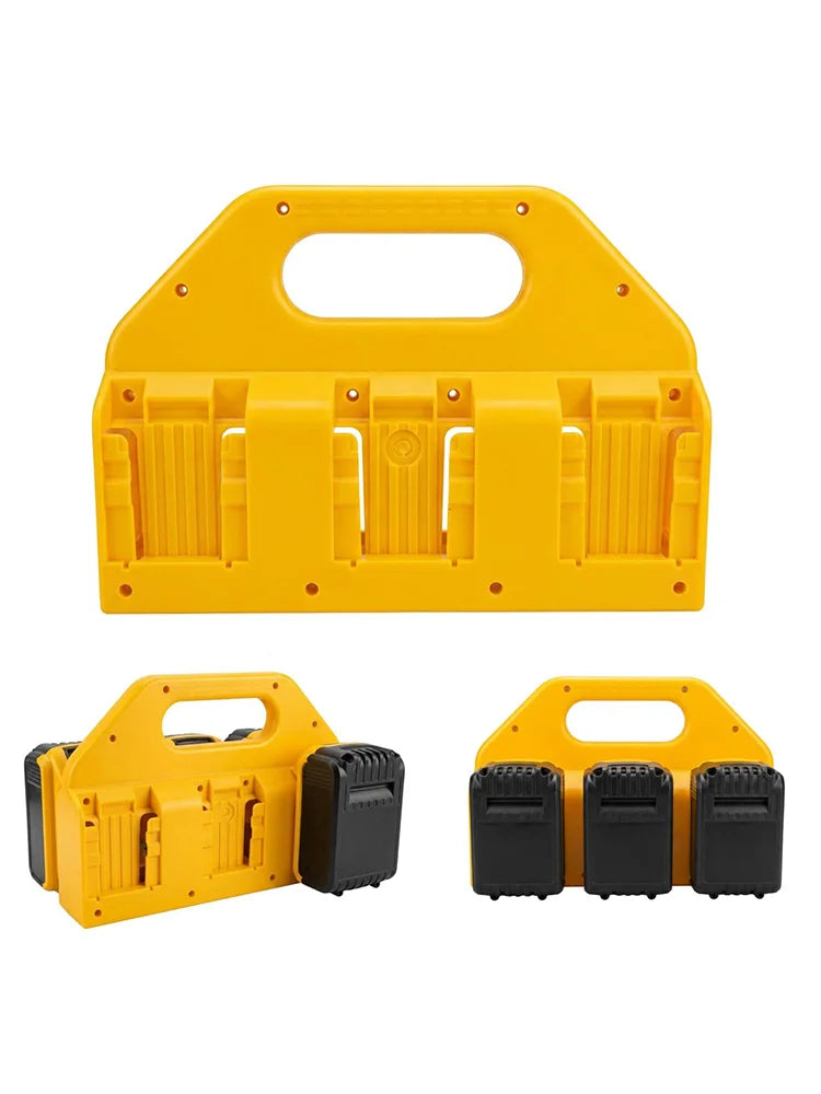6-Slot Storage Box for Dewalt 18V & 20V Lithium Batteries - Built-in Handle, Eliminates Battery Disorganization & Easy to Carry