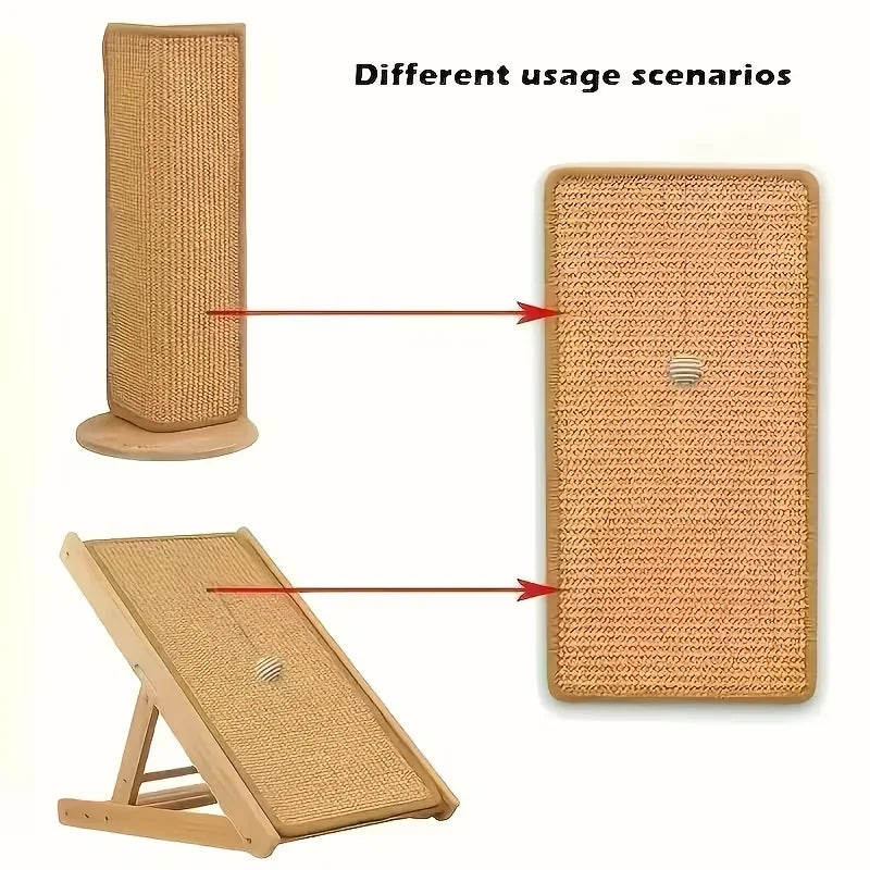 Standing Sisal Cat Scratcher With Hanging Ball Furniture Protector