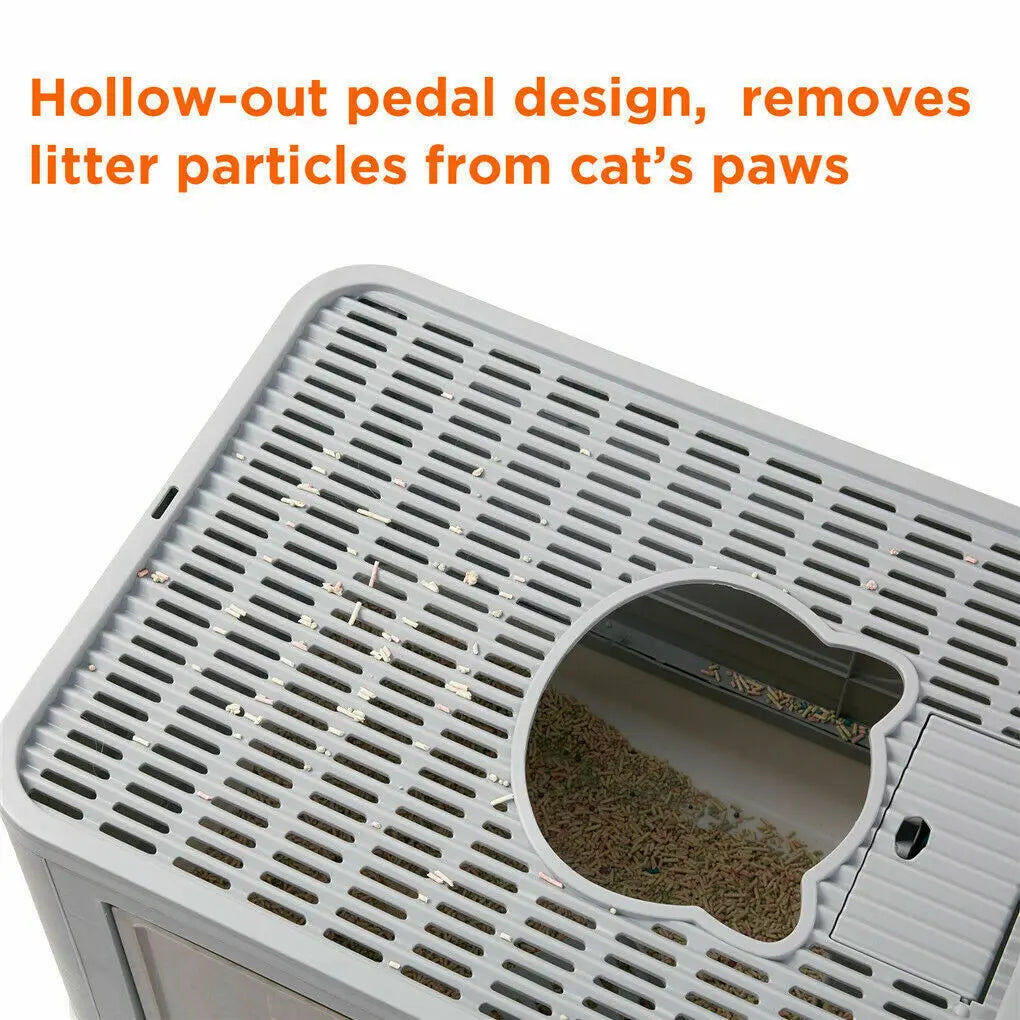Foldable Cat Litter Box Front Entry & Top Exit Toilet Box