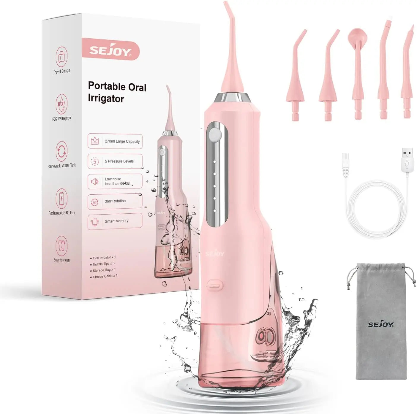Sejoy Water Flosser Irrigator for Teeth Whitening Tool