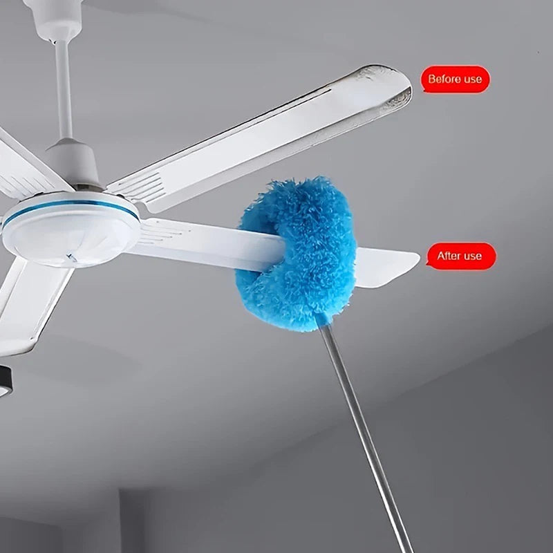 Microfiber Ceiling Fan Duster Extends Up To 80cm Long Handled Dust Locking Reusable Cleaner Brush For Home Effortless Cleaning.
