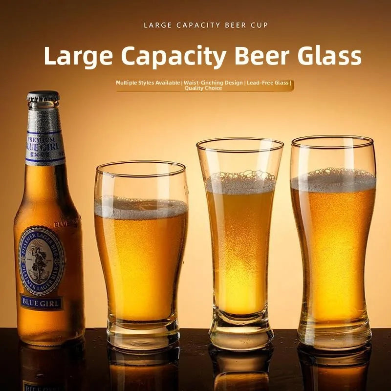 Thickened Beer Glass Shatterproof Large Size Brew Pub Beer Mug Home Use Popular 500ml Commercial Grade Beer Cup for Business