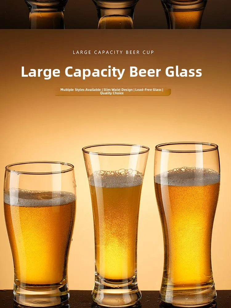 Thickened Beer Glass Shatterproof Large Size Brew Pub Beer Mug Home Use Popular 500ml Commercial Grade Beer Cup for Business
