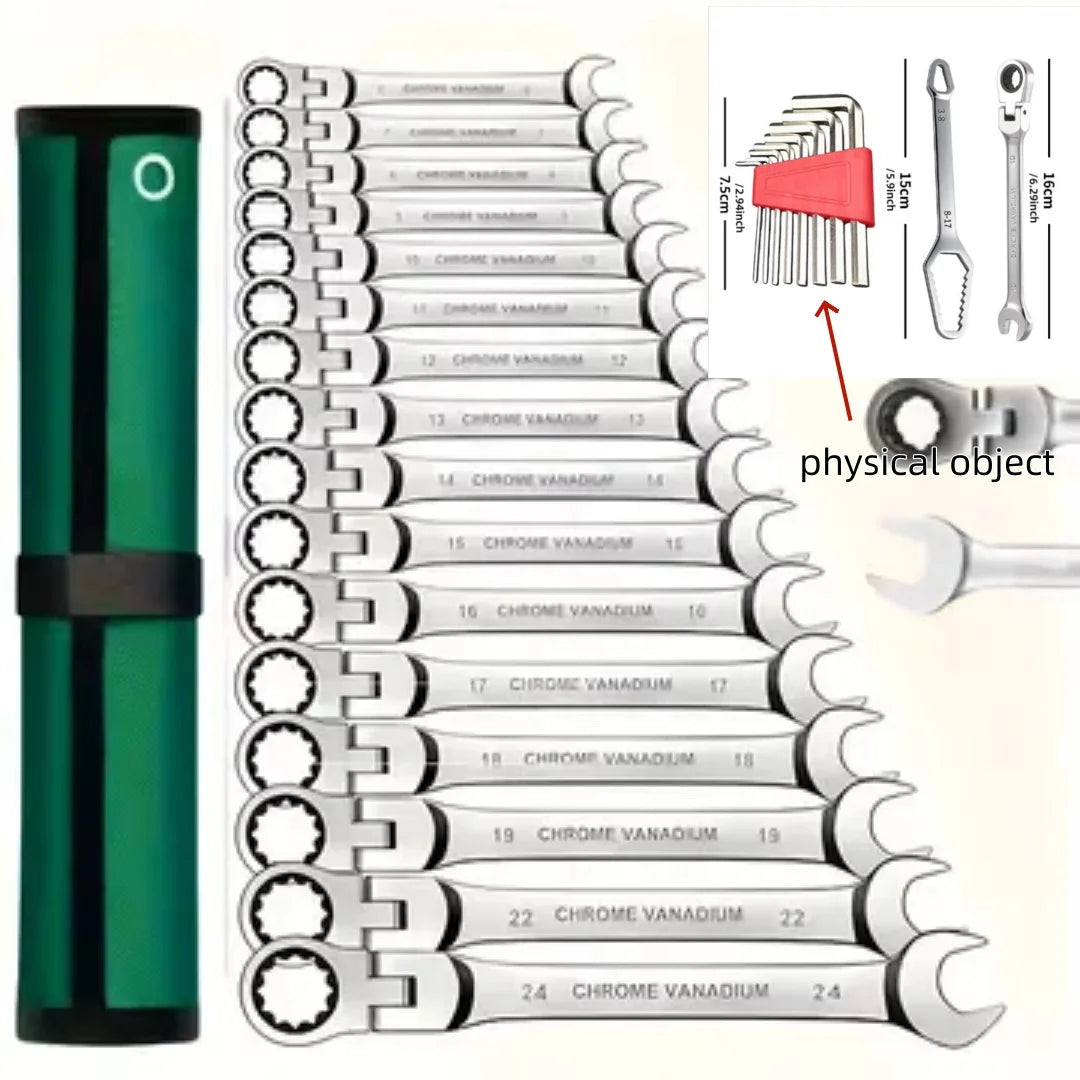 10PC Auto Repair Wrench Set, Hand Tools Suitable for Automobile Maintenance, Garage Workshop, Household DIY and Mechanical Repai