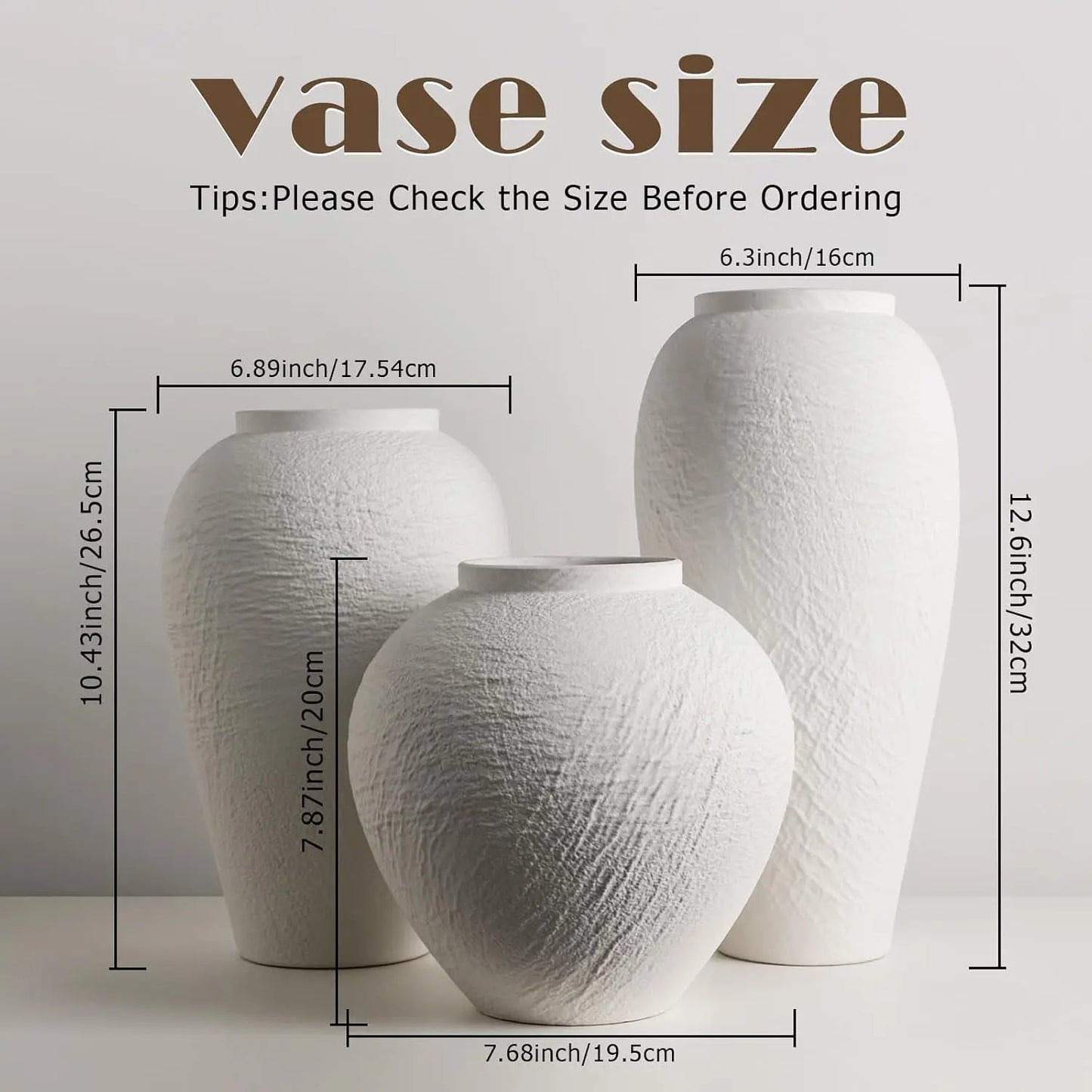 Minimalist Textured Ceramic Vase For Contemporary Home Decor