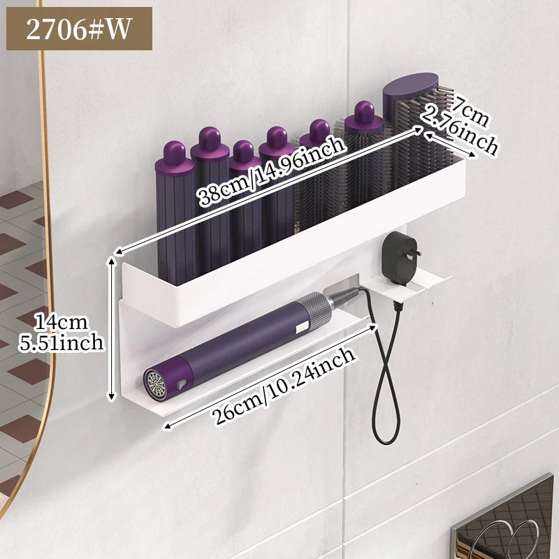 Bathroom hair dryer stand, hair straightener, styling tool holder - suitable for bathrooms, bedrooms, and hair salons