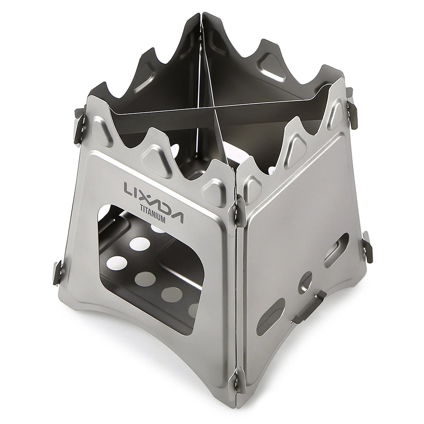 Lixada Compact Folding Titanium Wood Stove for Outdoor Camping Cooking Picnic Wood Burner camping accessories and equipment