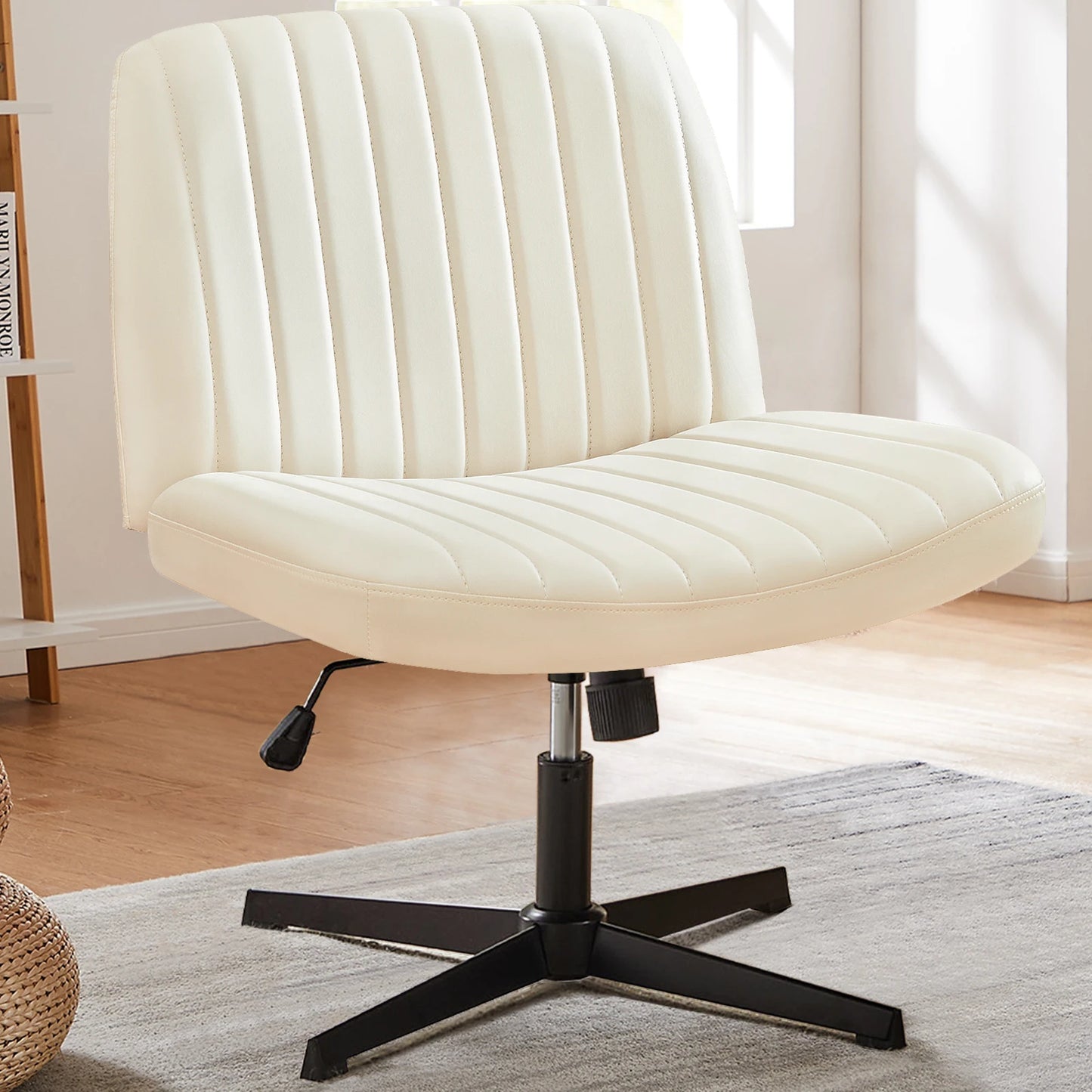 JHK Cross Legged Office Chair With Rocking Adjustable Swivel