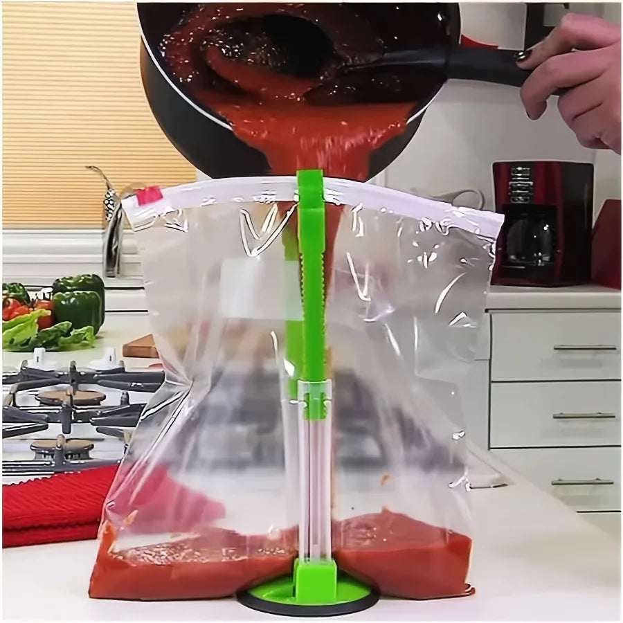 1 Piece Baggy Rack Holder For Food Prep Bags Plastic Freezer Bag Ziplock Bag Holder Stand Meal Planning Prep Bag Holders