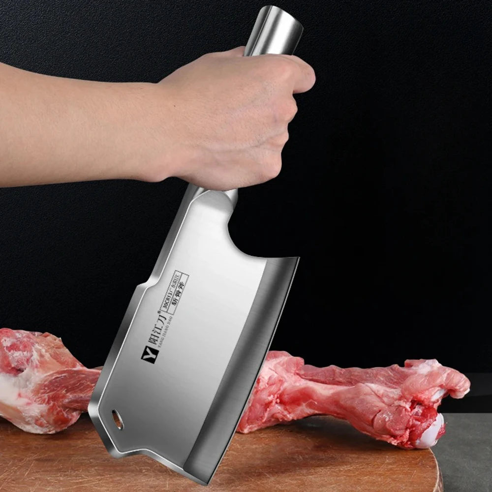 All steel bone cutting specialized knife for household use, thickened bone cutting tool for kitchen butcher,commercial axe knife
