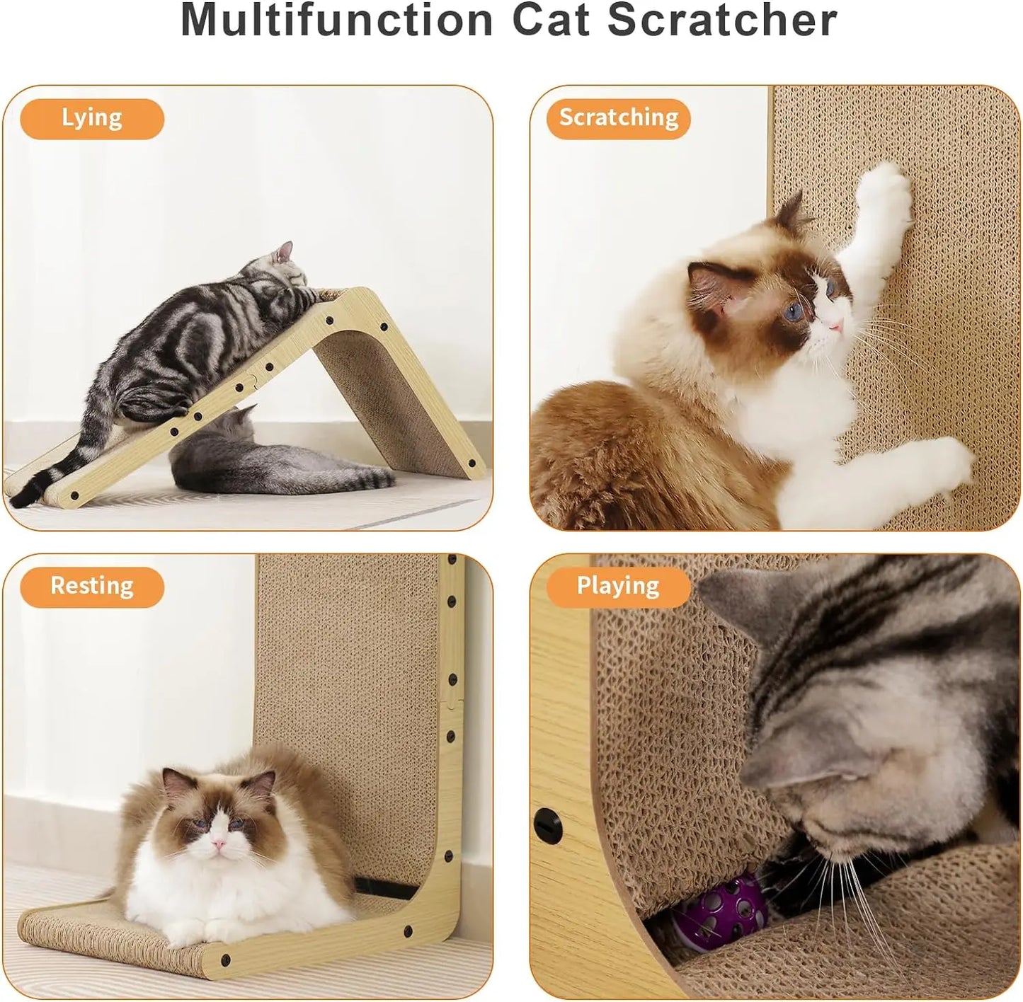 L Shaped Cat Scratcher For Indoor Cats And Furniture
