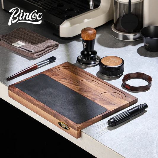 Bincoo Wooden Corner Coffee Tamper Mat for Baristas