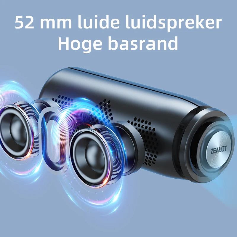 Zealot-S51 Protable Bluetooth Speaker Enhanced Bass Portable Speaker with 12H Playtime,  IPX5 Waterproof for Camping