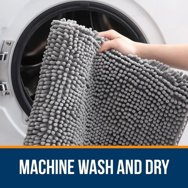 Bathroom Rugs Sets 3 Piece Soft Absorbent Chenille Mats