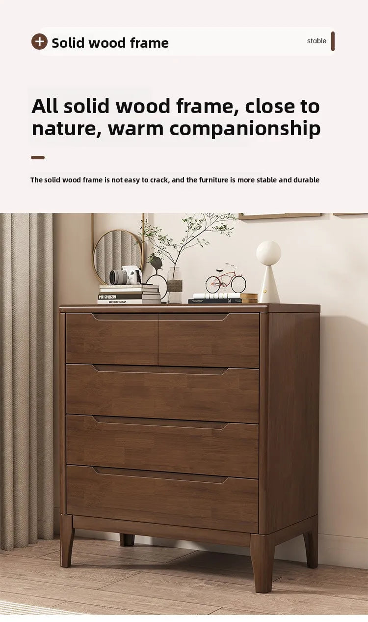 Wooden Chest of Drawers 5-Drawer & 6-Drawer Dresser Cabinet Bedroom Clothes Storage Organizer No Assembly Living Room Furniture