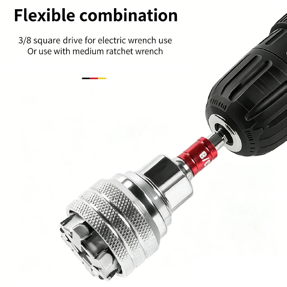 1/2PCS Universal Wrench Sleeve Converter Fits for Standard 3/8-10 To 19mm Super Socket Multifunctional Drive Wrench Tool