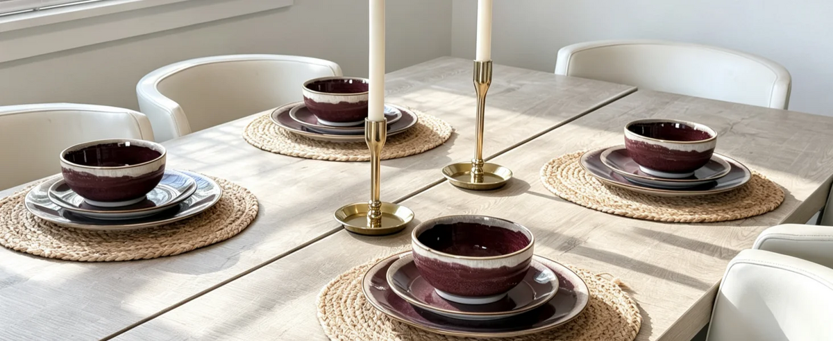 Stackable Gradient Ceramic Dinnerware Set With Microwave Safe Bowls