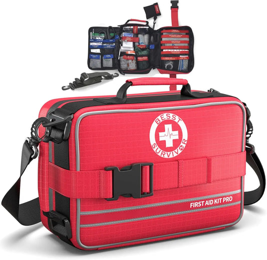 324-Piece Premium First Aid Kit with Shoulder Strap, Waterproof for Home, Car, Camping and Outdoor Emergencies