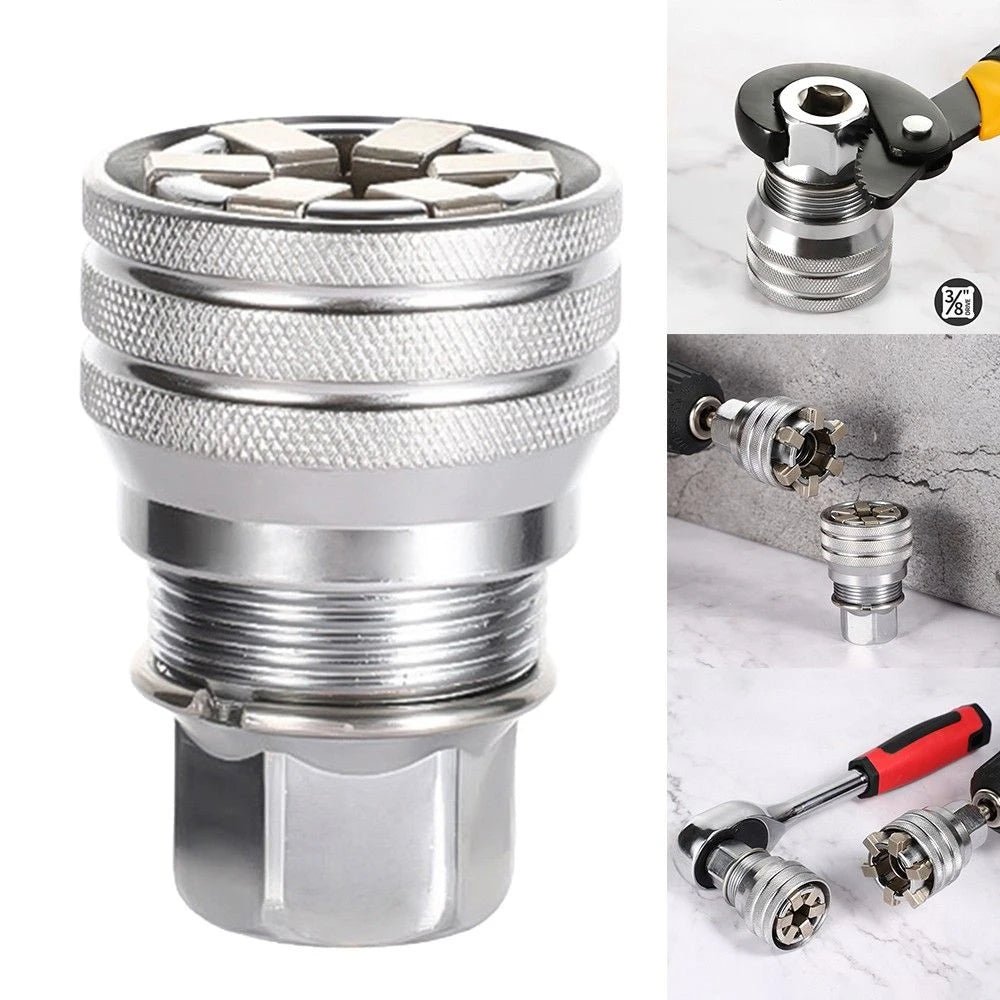 1/2PCS Universal Wrench Sleeve Converter Fits for Standard 3/8-10 To 19mm Super Socket Multifunctional Drive Wrench Tool