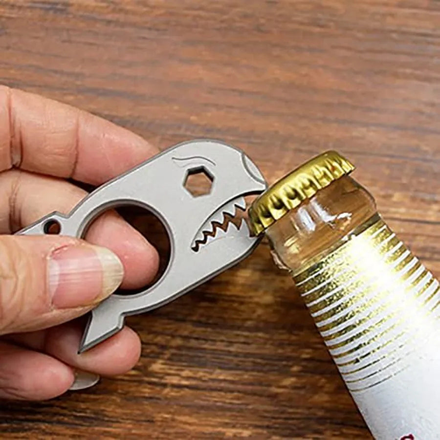 EDC Pry Bar with Bottle Opener Wrench Titanium Prybar Multi Tool Keychain Multitool Tool Pocket Crowbar for Outdoor Camping Hik