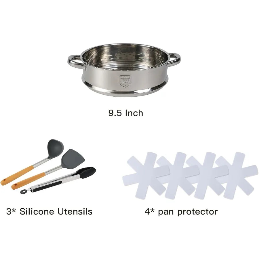 Nonstick Cookware Set With Durable Aluminum Pots And Pans