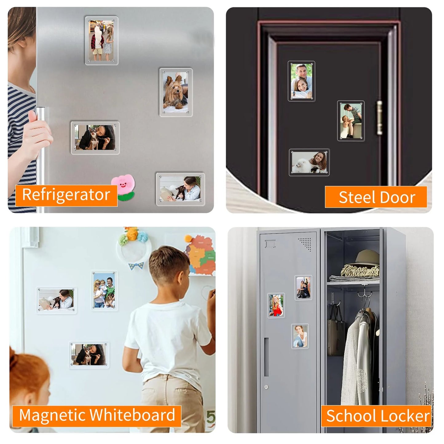 Acrylic Magnetic Instax Frames For Fridge Double Sided Display