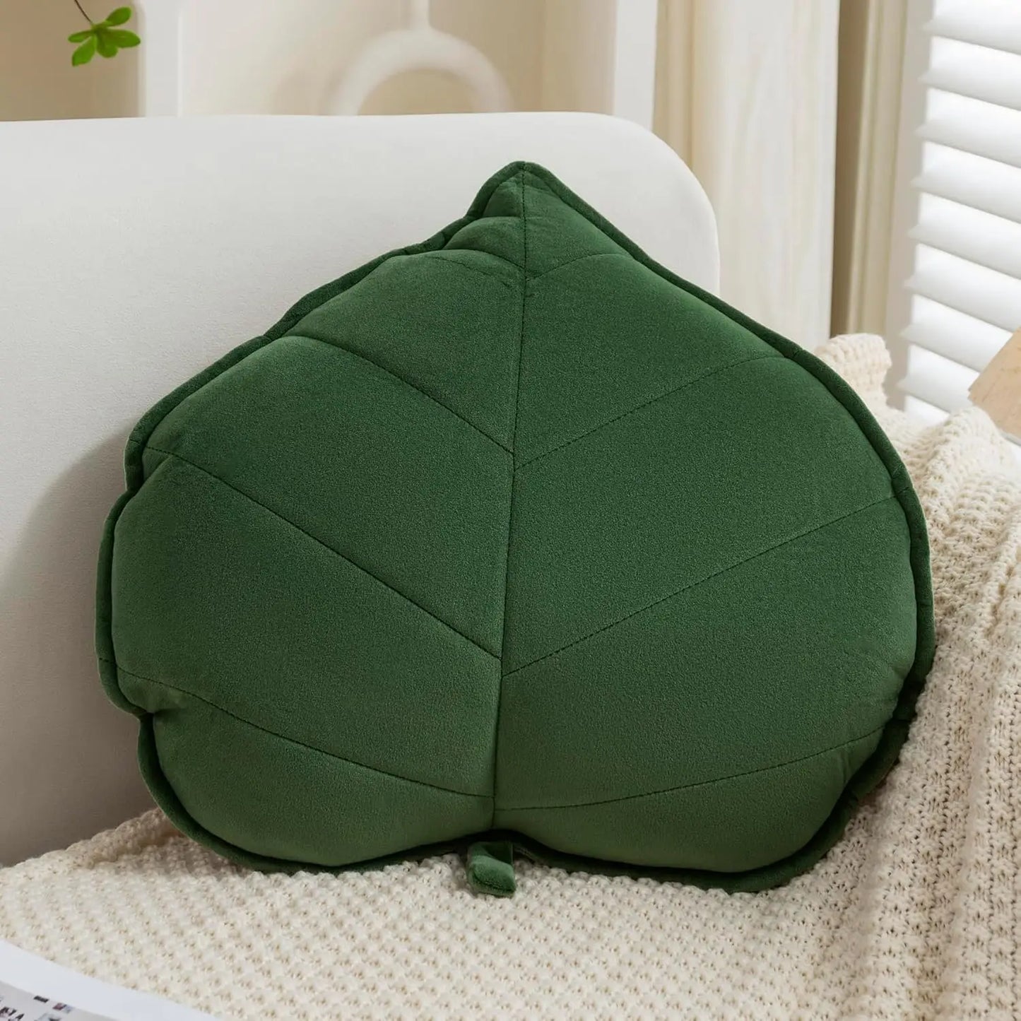 Cute Leaf Throw Pillows, Soft Plush Cushion for Home Decor in Car, Bedroom, Sofa, 50CM