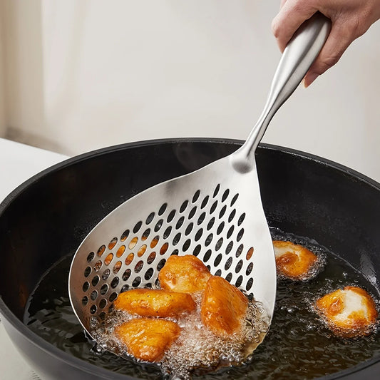 Stainless Steel Colander Skimmer Spoon for Frying and Cooking