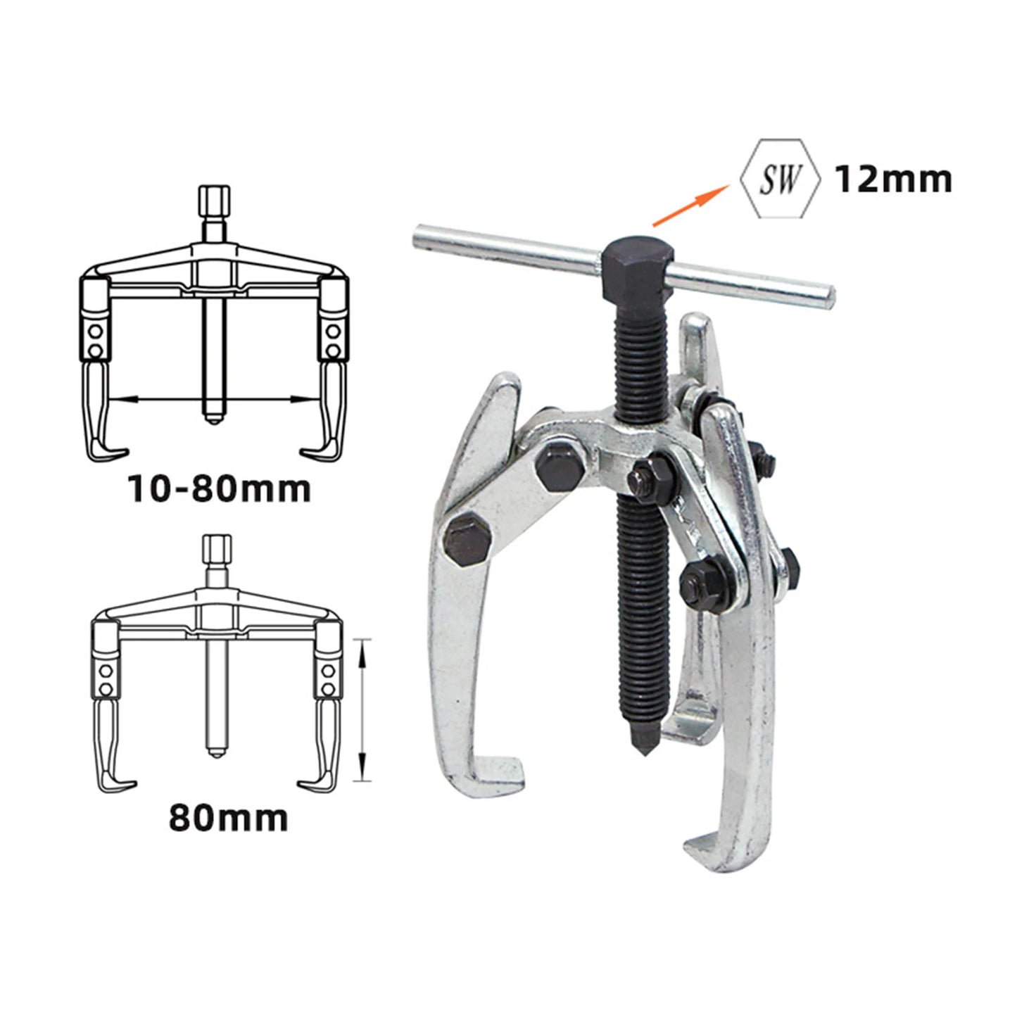 Bearing Puller Tool 2 Jaw/3 Jaw Automotive Bearing Gear Puller Wiper Chain Removal Tool 10-65/80mm Jaw Puller Pulley Remover
