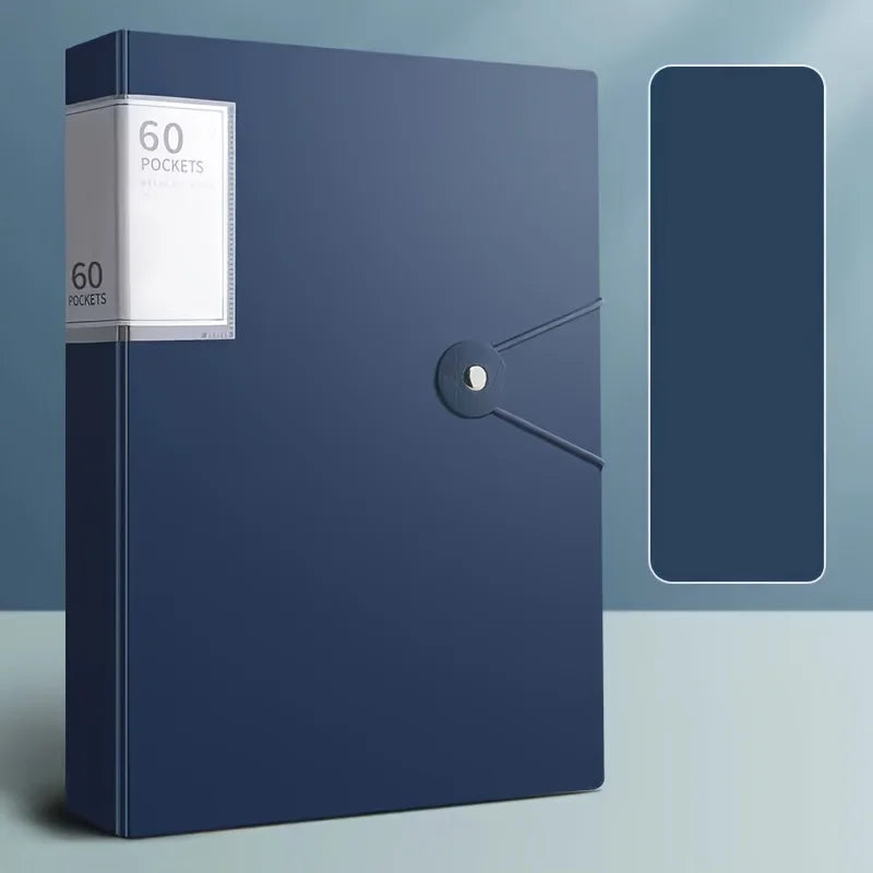 Back-to-School 60-Pocket A4 Folder Durable PP Material Ideal for Organizing Papers Home School Office Storage Waterproof Booklet