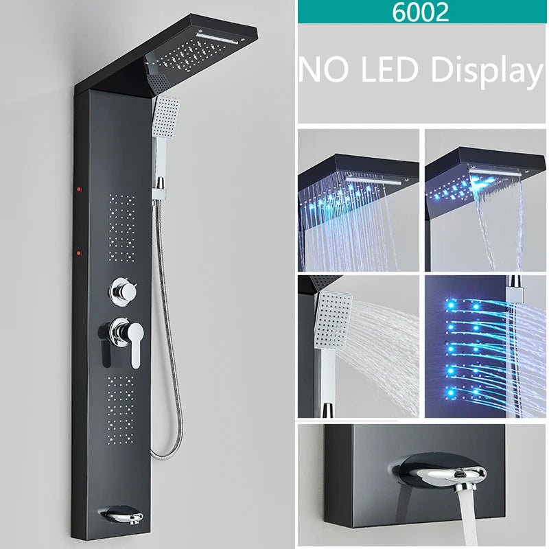 LED Shower Panel Spa Massage Jet Rain Shower System