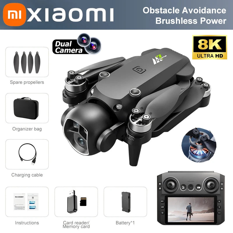 Xiaomi M7 GPS Drone 8K  Aerial HD Dual Camera Intelligent Opstacle Avoidance Brushless Power Screen Remote Control GPS Drone