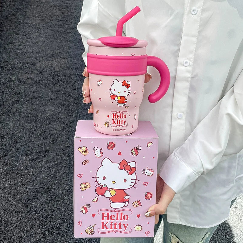 1Pc Hellokitty Thermos Cup, High-Looking Water Cup, 700ml 1200ml, Valentine's Day Gift, Car Cup, Portable Coffee Cup, Large Capacity