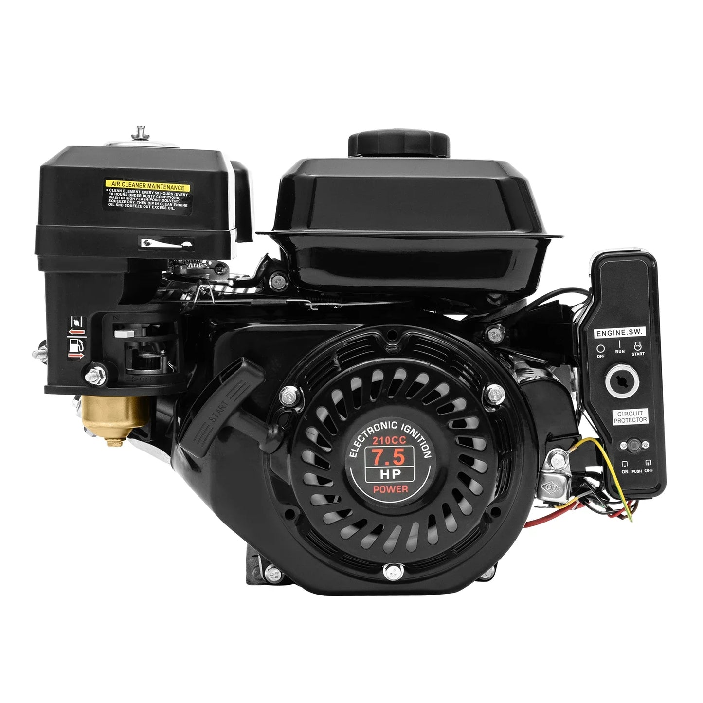 7.5HP 4 Stroke Gas Engine Go Kart Motor Engine, 212CC OHV Air Cooled Pullstart Motor Single Cylinder Gas Engine (3600RPM Speed)