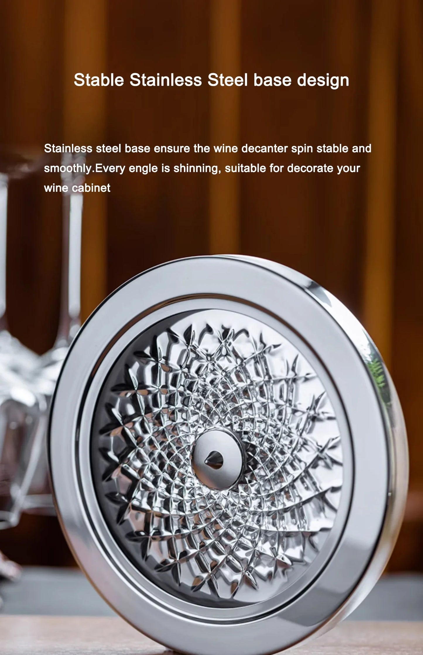 Spinning Crystal Red Wine Decanter, 360 ° Rotating Decanters, Lead-free Glass, Wine Accessories, 1500ml