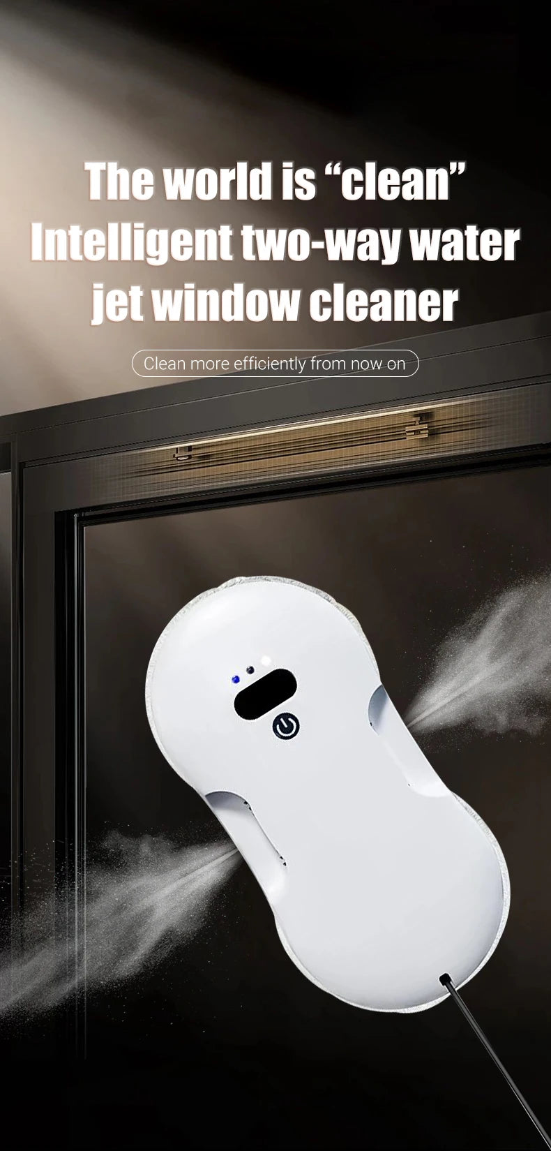 Two-way spray window cleaner machine man automatic electric large suction household high-rise glass window cleaner machine man