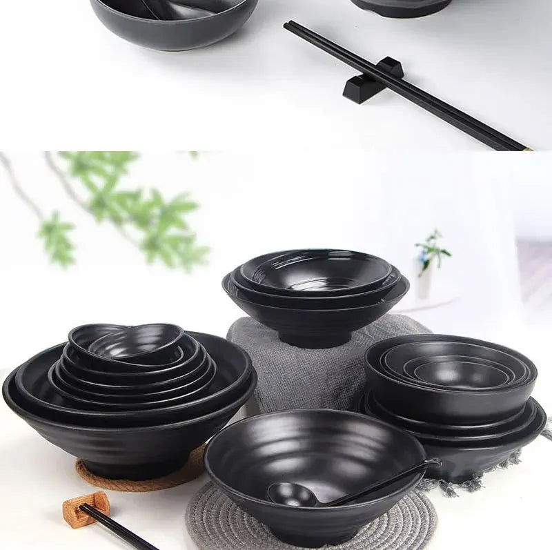 Frosted Melamine Ramen Bowl Imitation Porcelain Large Noodle High Temperature Resistance Bowl Salad Soup Bowl Fast FoodTableware